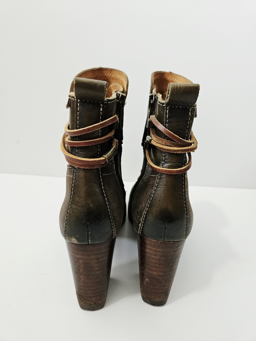 Pikolinos Connelly Leather Ankle Boots Size 36 Lace Up Heels US 5.5-6 EUC - Picture 4 of 8